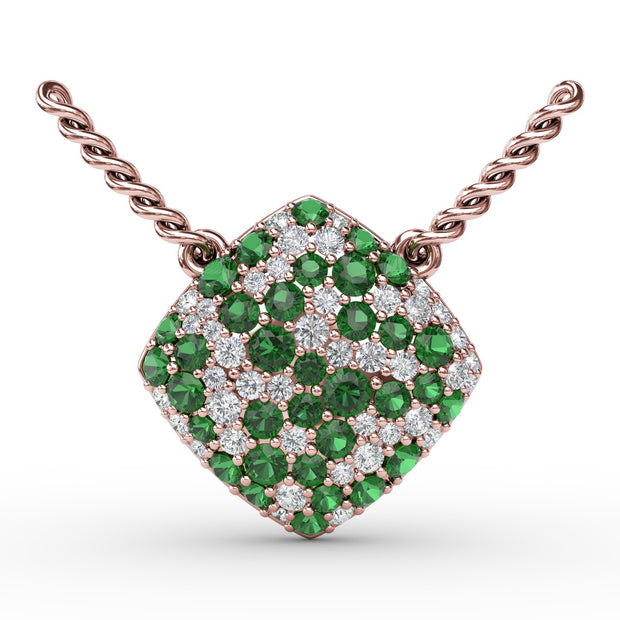 Up The Glam Emerald And Diamond Pendant