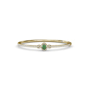 Love Knot Emerald and Diamond Bangle Bracelet