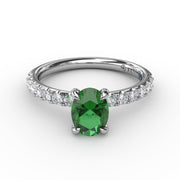 Striking Solitaire Emerald And Diamond Ring