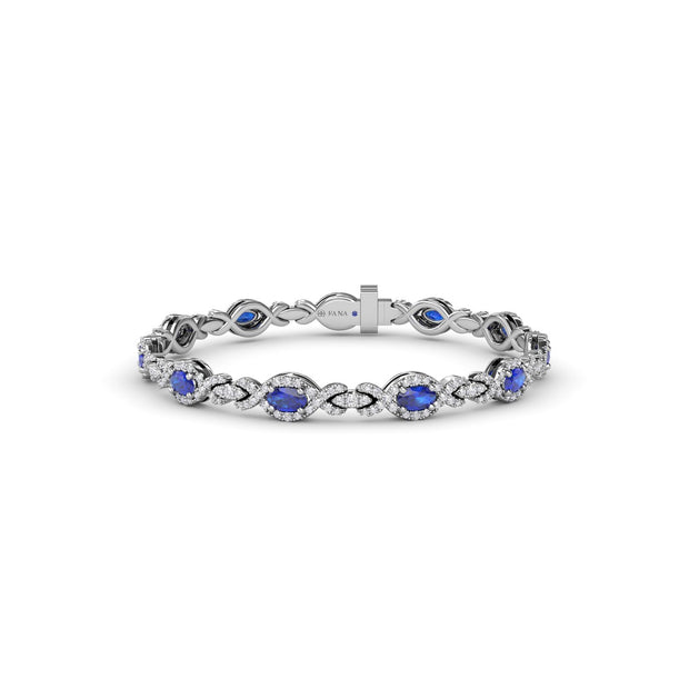 Love Knot Sapphire and Diamond Bracelet