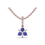 Trio Stud with Marquise and Sapphire Diamond Pendant