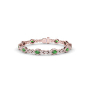 Love Knot Emerald and Diamond Bracelet