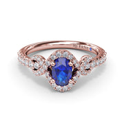 Love Knot Sapphire and Diamond Ring