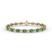 Pear-Shaped Emerald and Diamond Bracelet