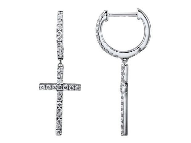 Diamond Cross Earrings