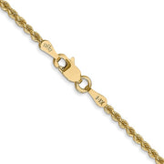 14KY 20 inch 2mm Regular Rope with Lobster Clasp Chain