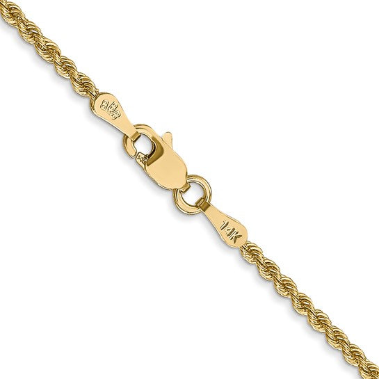 14KY 20 inch 2mm Regular Rope with Lobster Clasp Chain