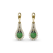 Glamourous Emerand and Diamond Wrap Earrings