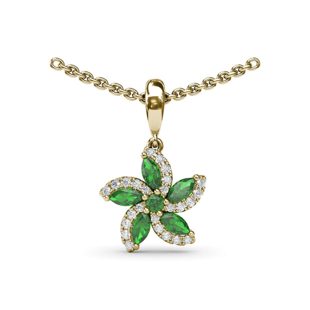 Emerald and Diamond Catalina Pendant