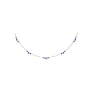 Five Stone Sapphire and Diamond Station Necklace