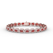 Striking Oval Ruby and Diamond Bracelet
