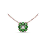 Emerald Flower Cluster Necklace