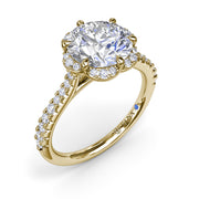 Blossoming Halo Diamond Engagement Ring