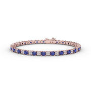 Alternating Sapphire and Diamond Bracelet