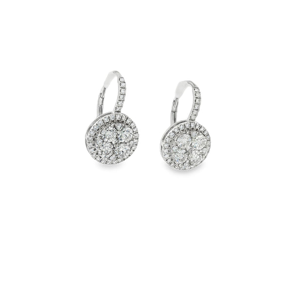 1.50ctw Diamond Cluster Leverback Earrings