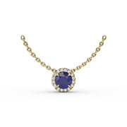 Classic Sapphire and Diamond Pendant Necklace