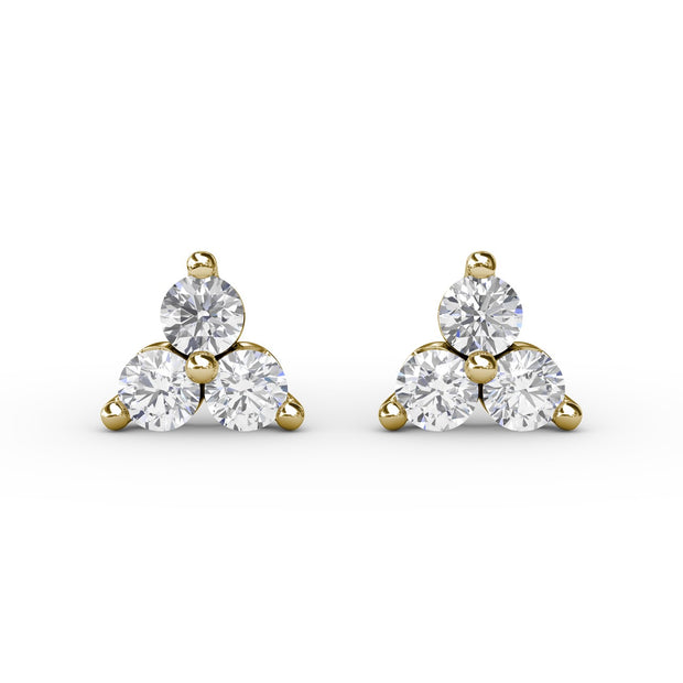 Empire Diamond Stud Cluster Earrings