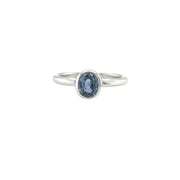Blue Sapphire Bezel Ring