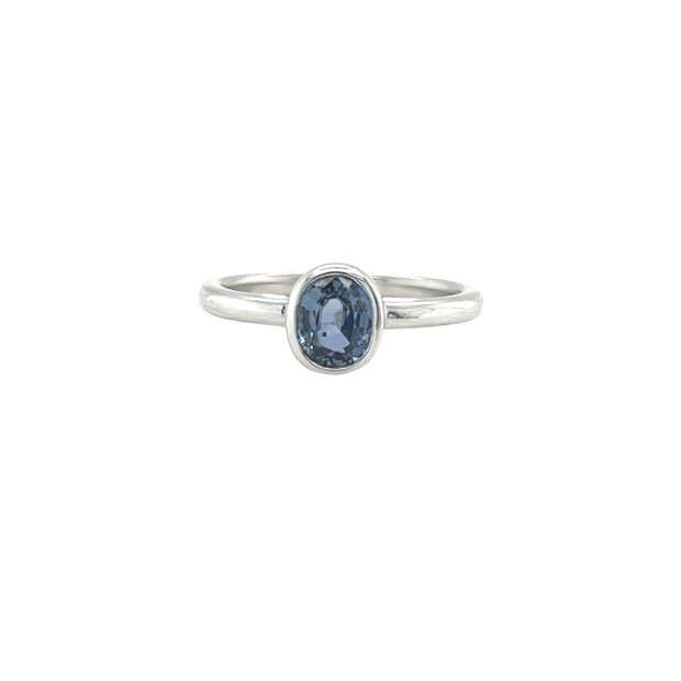 Blue Sapphire Bezel Ring