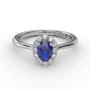 Blooming Halo Sapphire and Diamond Ring
