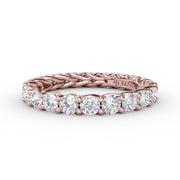 Shared Prong Woven Eternity Band