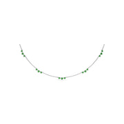 Five Stone Emerald and Diamond Station Necklace