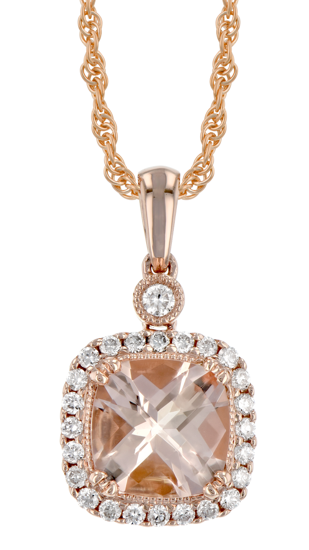 Morganite and Diamond Necklace