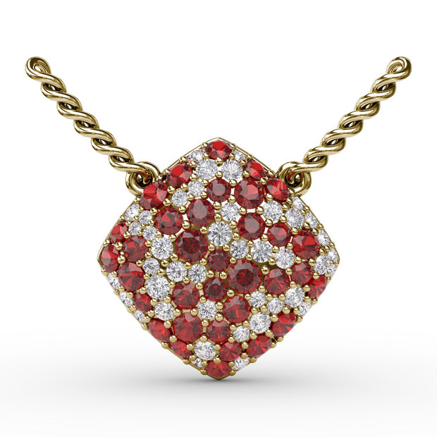 Up The Glam Ruby And Diamond Pendant