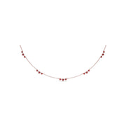 Five Stone Ruby and Diamond Station Necklace