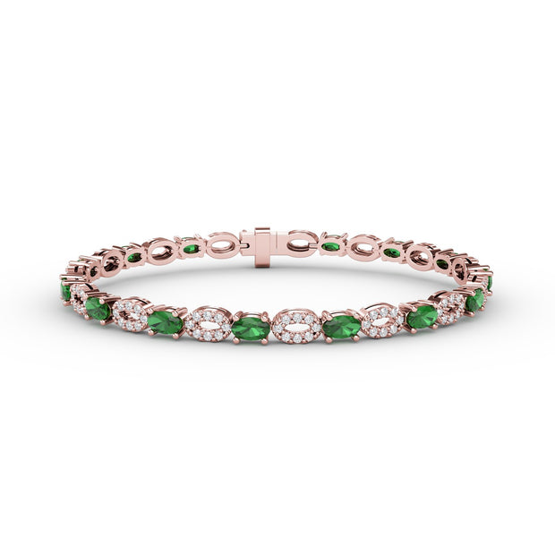 Interchanging Emerald and Diamond Bracelet
