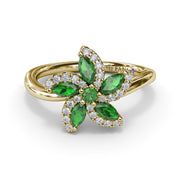 Emerald and Diamond Catalina Ring