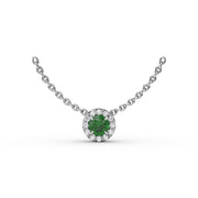 Classic Emerald and Diamond Pendant Necklace