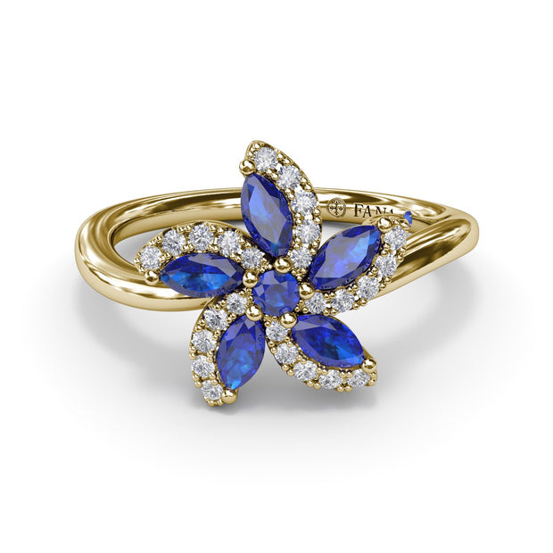 Sapphire and Diamond Catalina Ring