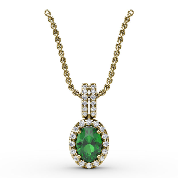 Sophisticated Emerald and Diamond Pendant