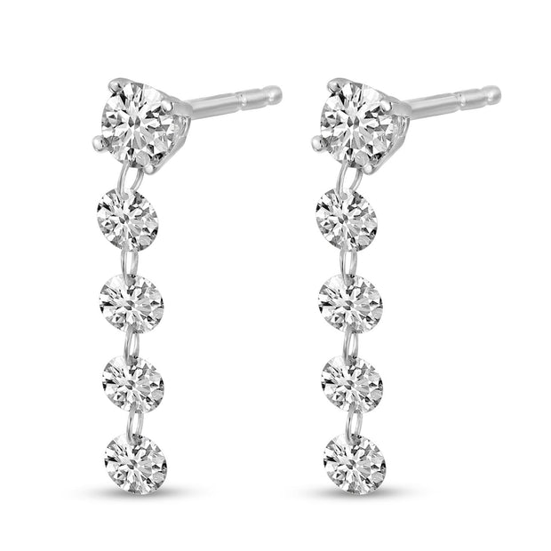 Floating Diamond Drop Earrings