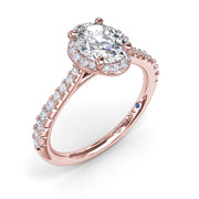 Blossoming Oval Diamond Engagement Ring
