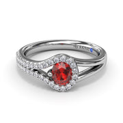 Split Ruby and Diamond Wrap Ring