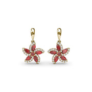 Ruby and Diamond Catalina Drop Earrings