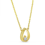 Petite Diamond Pear Shape Necklace