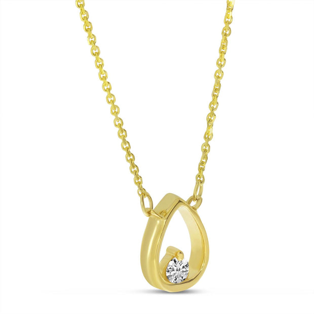 Petite Diamond Pear Shape Necklace