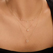 Dainty Triple Diamond Station Necklace
