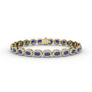 Striking Oval Sapphire and Diamond Bracelet