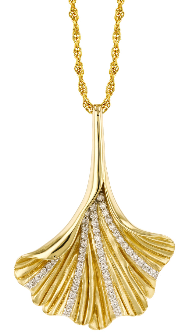 Diamond Leaf Pendant