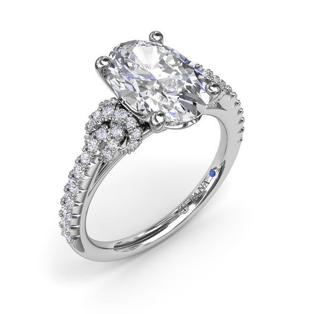 Oval Love Knot Diamond Engagement Ring