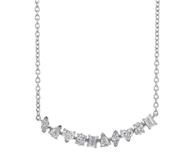 Curved Assorted Diamond Necklace