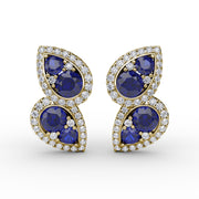 Teardrop Sapphire and Diamond Earrings
