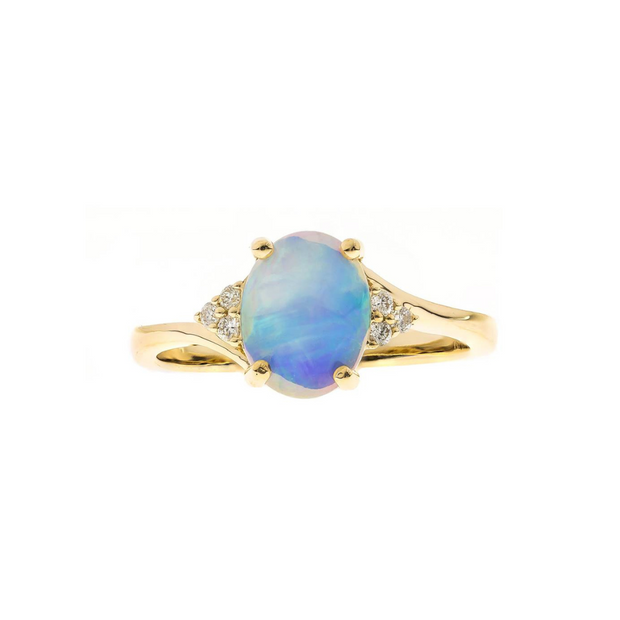 Ethiopian Opal and Diamond Ring