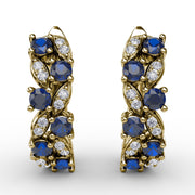 Clustered Sapphire and Diamond Earrings