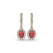 Dazzling Ruby and Diamond Drop Earrings