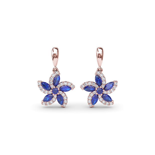 Sapphire and Diamond Catalina Drop Earrings